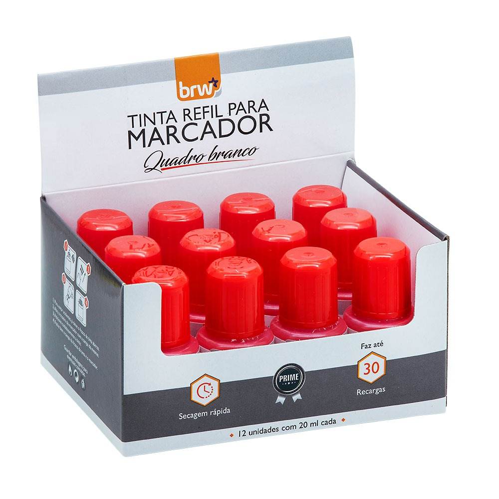 TINTA PARA MARCADOR QUADRO BRANCO - 20ML - VERMELHO