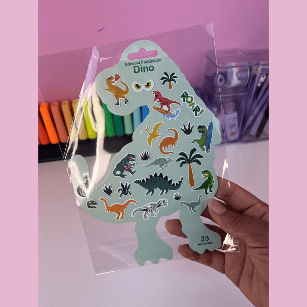 ADESIVO FANTASTICO DINO 23 PCS - FOFY