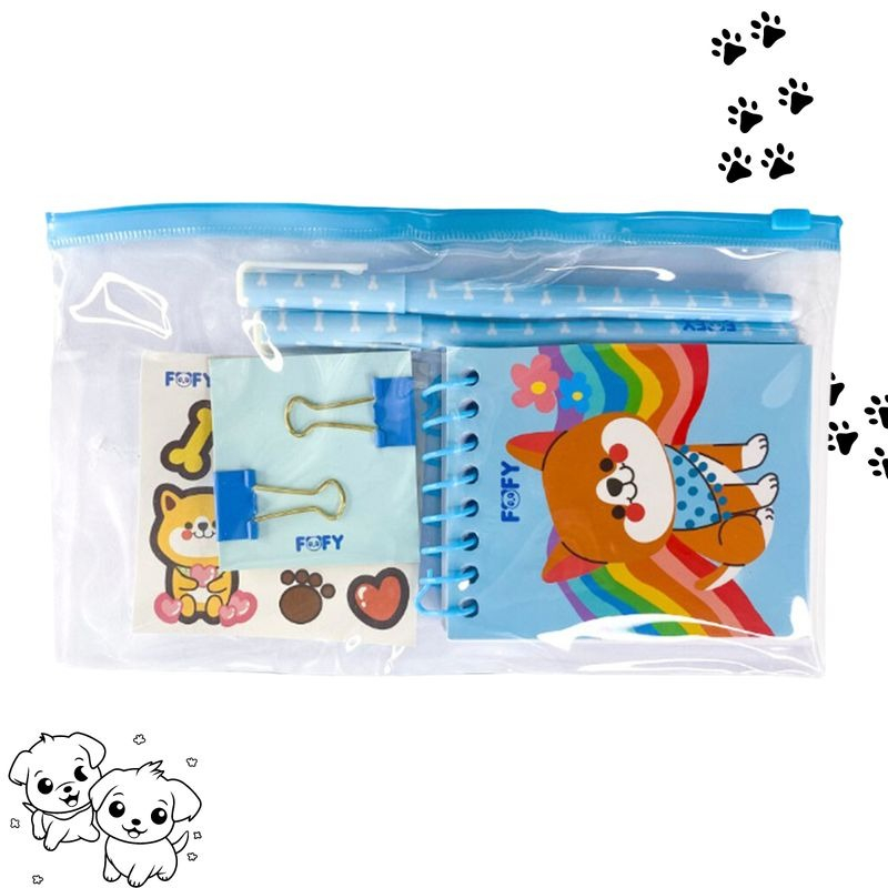KIT ANOTACAO DOG AZUL - FOFY
