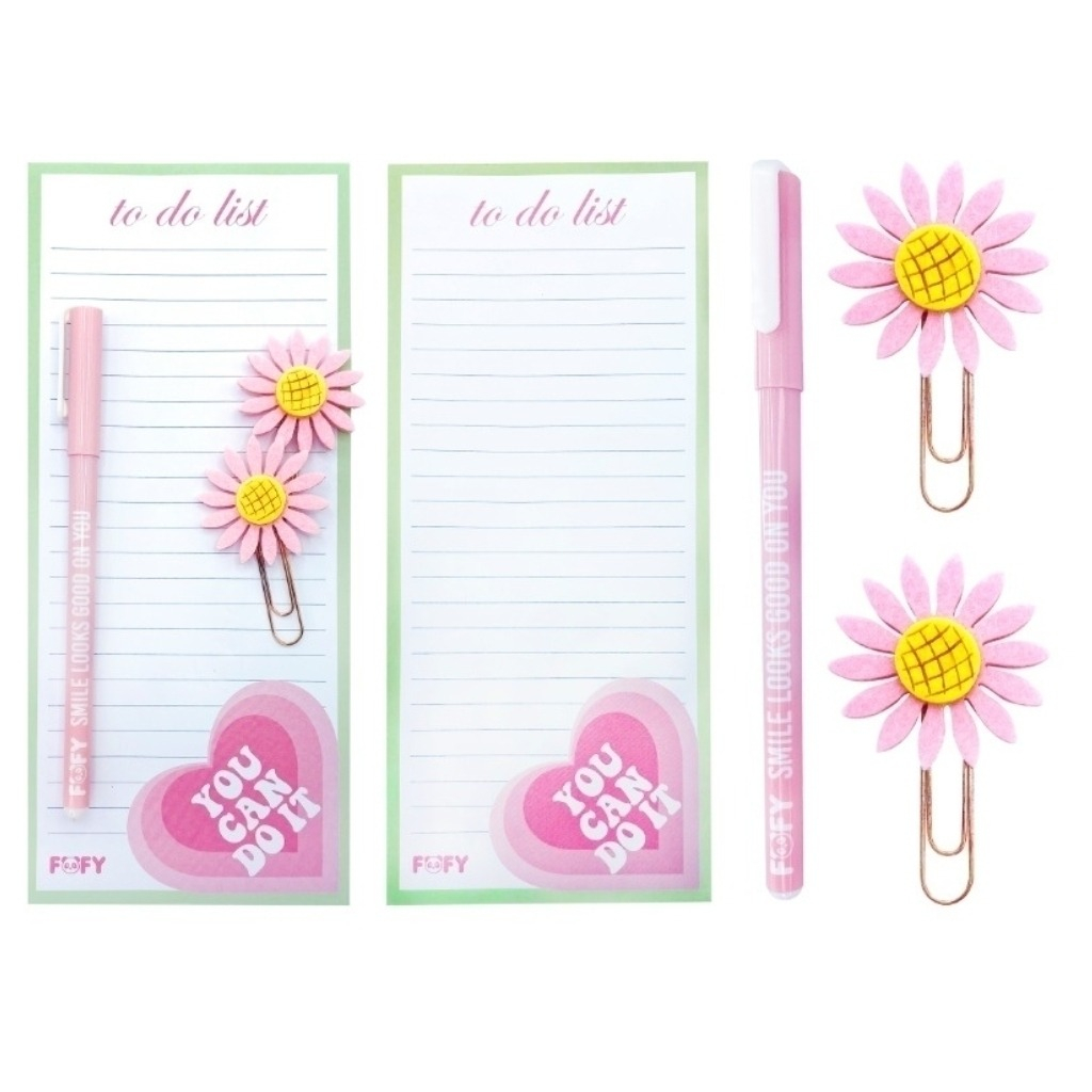 KIT ANOTACAO PRIMAVERA ROSA - FOFY