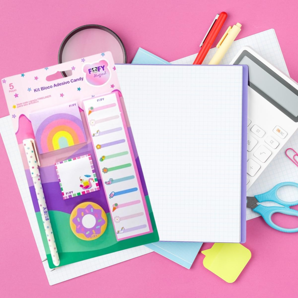 KIT BLOCO ADESIVO CANDY - FOFY