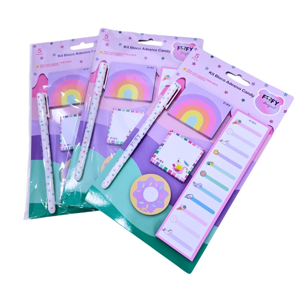 KIT BLOCO ADESIVO CANDY - FOFY