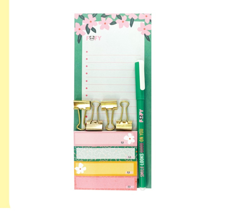 KIT BLOCO ADESIVO FLOWERS - FOFY