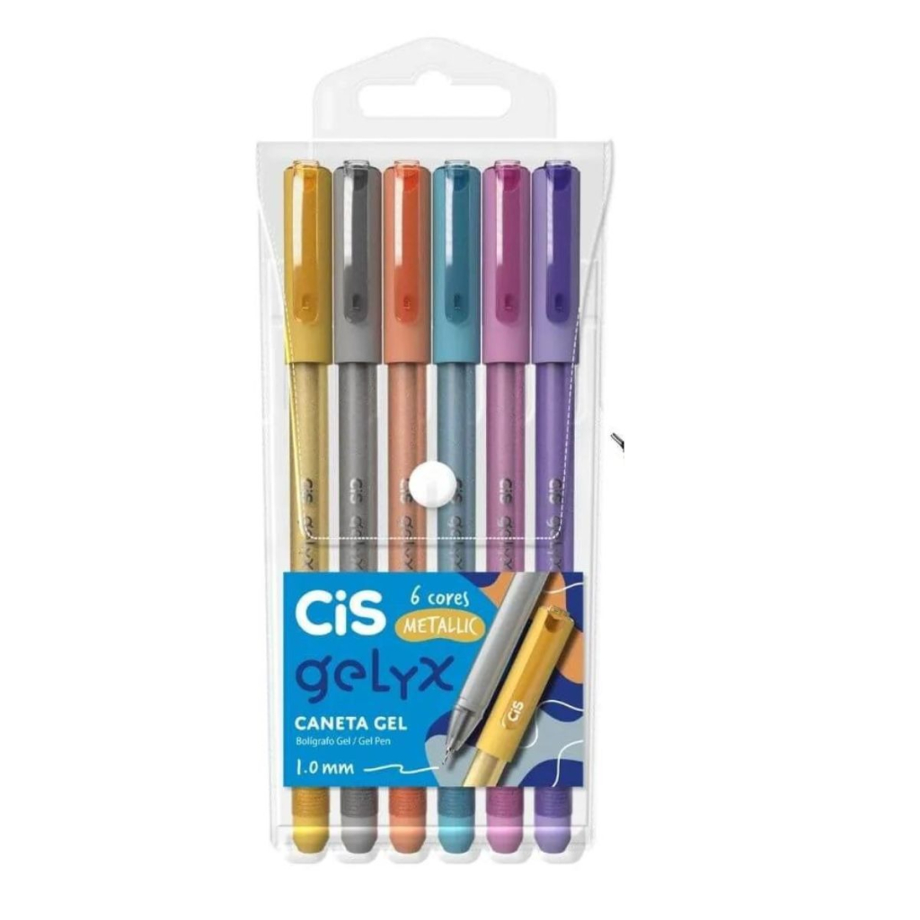 CANETA CIS GELYX 1,0 MM ESTOJO COM 6 UNIDADES - METÁLICAS