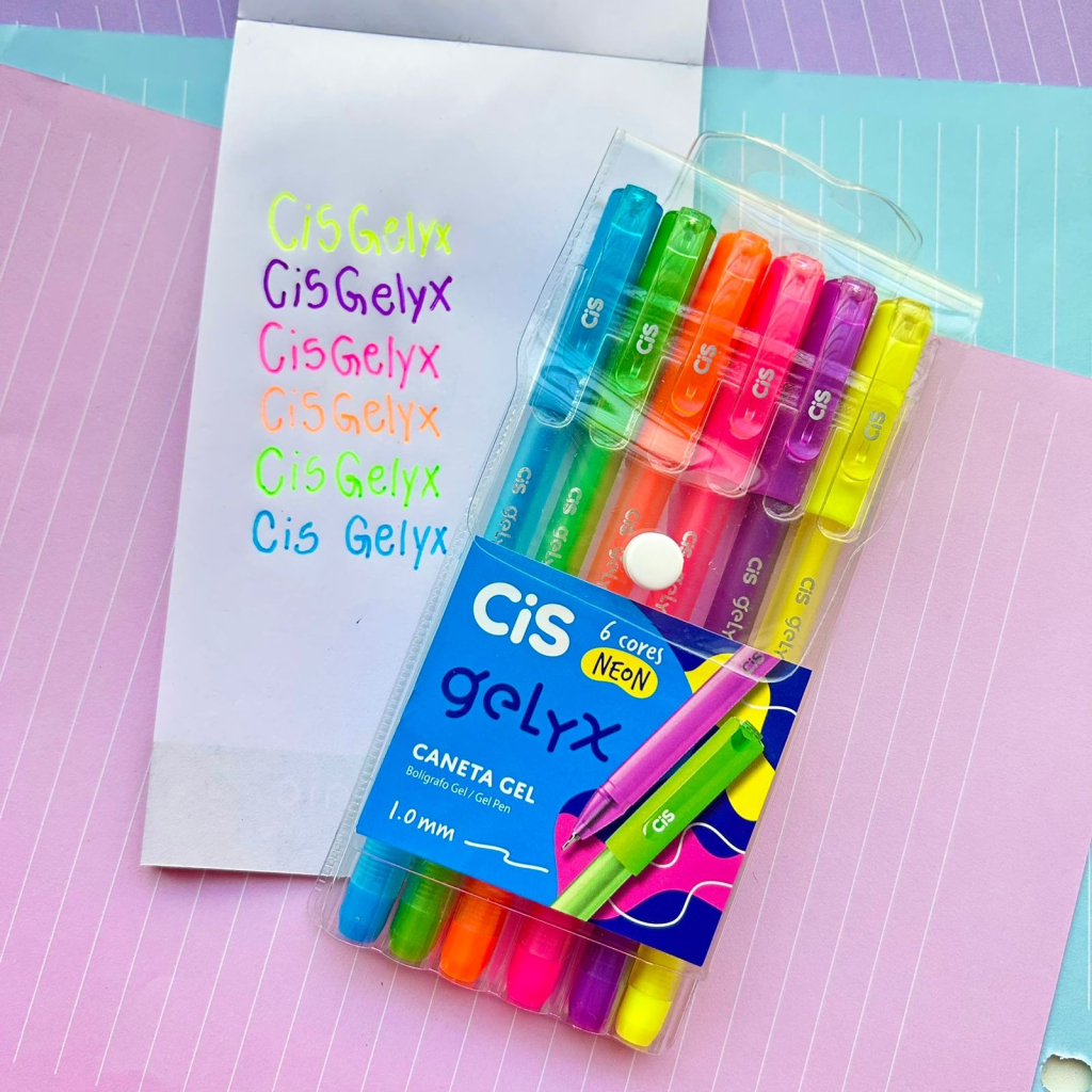 CANETA CIS GELYX 1,0 MM ESTOJO COM 6 UNIDADES - NEON