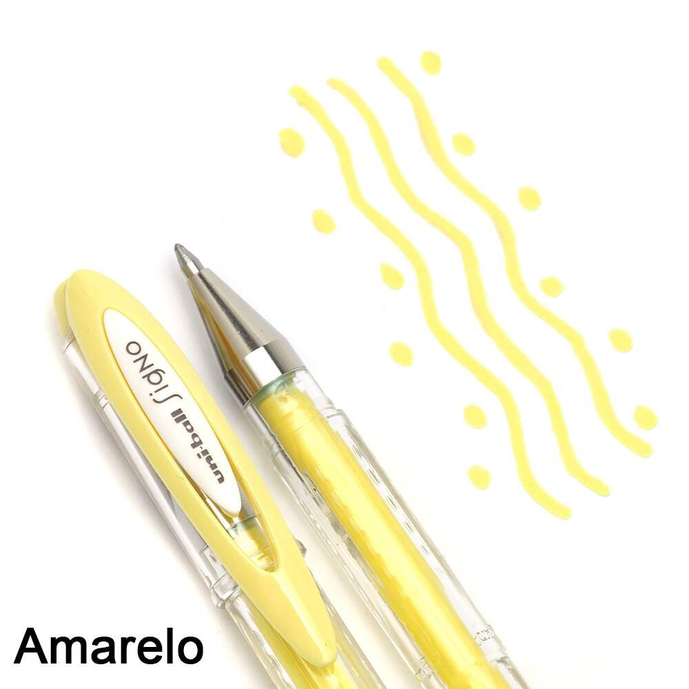 CANETA GEL AMARELA - UNI BALL ANGELIC COLOR