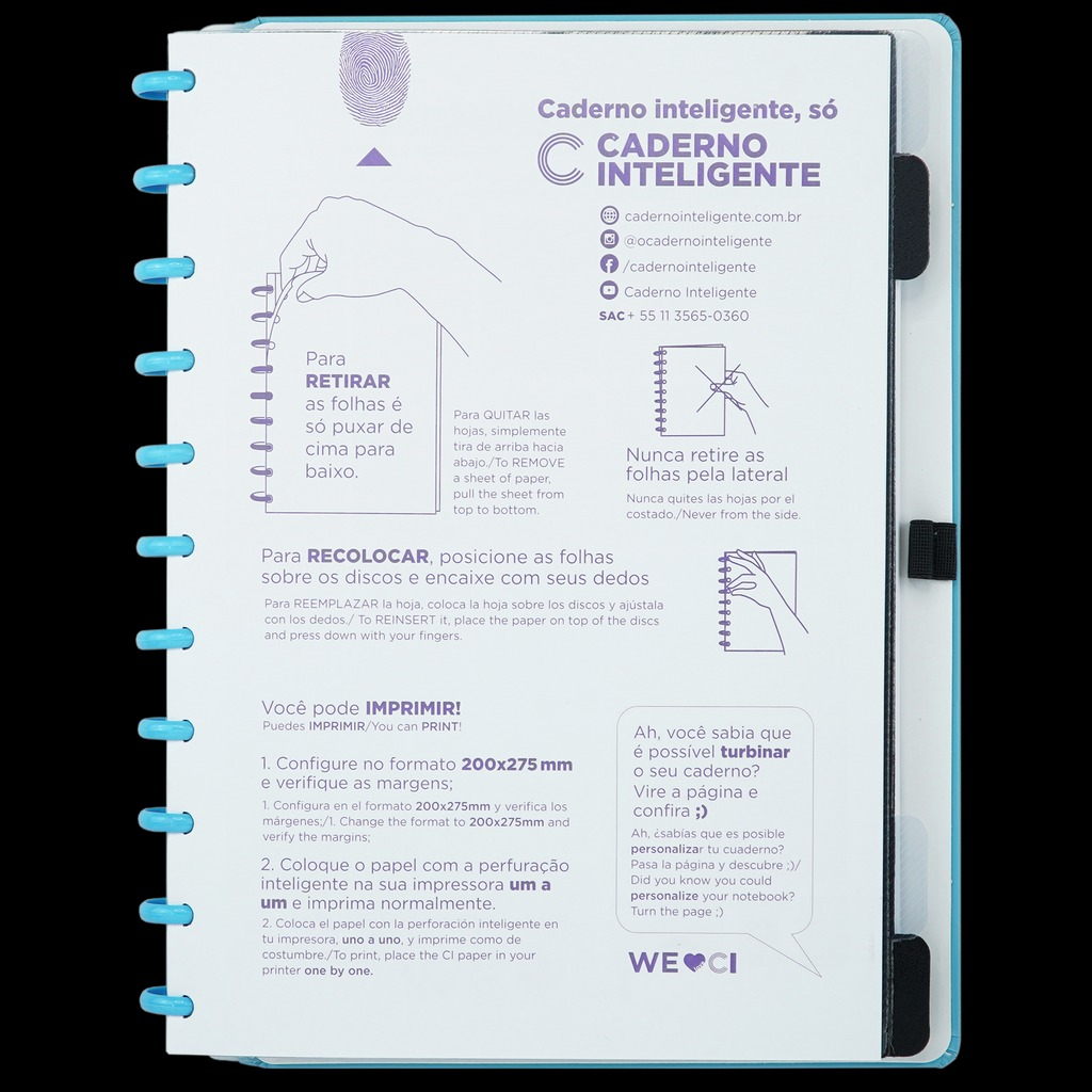 CADERNO INTELIGENTE ALL BLUE - MEDIO