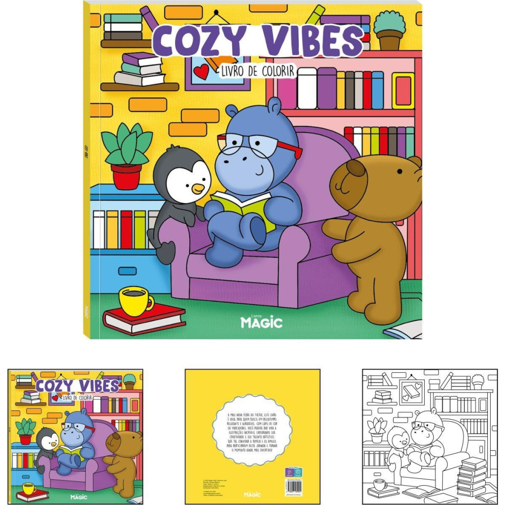 LIVRO DE COLORIR COMFY COZY VIBES 48PGS