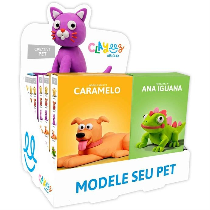 MASSA PARA MODELAR CRIATIVA CLAYEEZ CREATIVE PETS 38G - DOCE BRINQUEDO