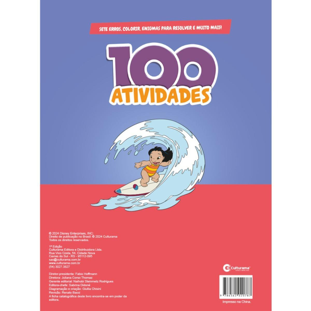 LIVRO INFANTIL COLORIR 100 ATIVIDADES STITCH