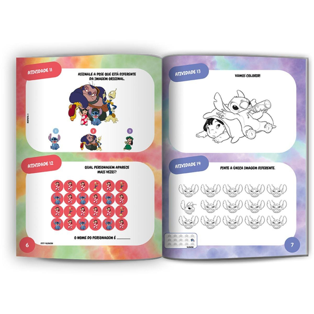 LIVRO INFANTIL COLORIR 100 ATIVIDADES STITCH
