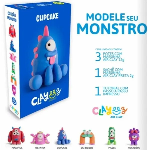 MASSA PARA MODELAR CRIATIVA CLAYEEZ MONSTROS 38G - DOCE BRINQUEDO