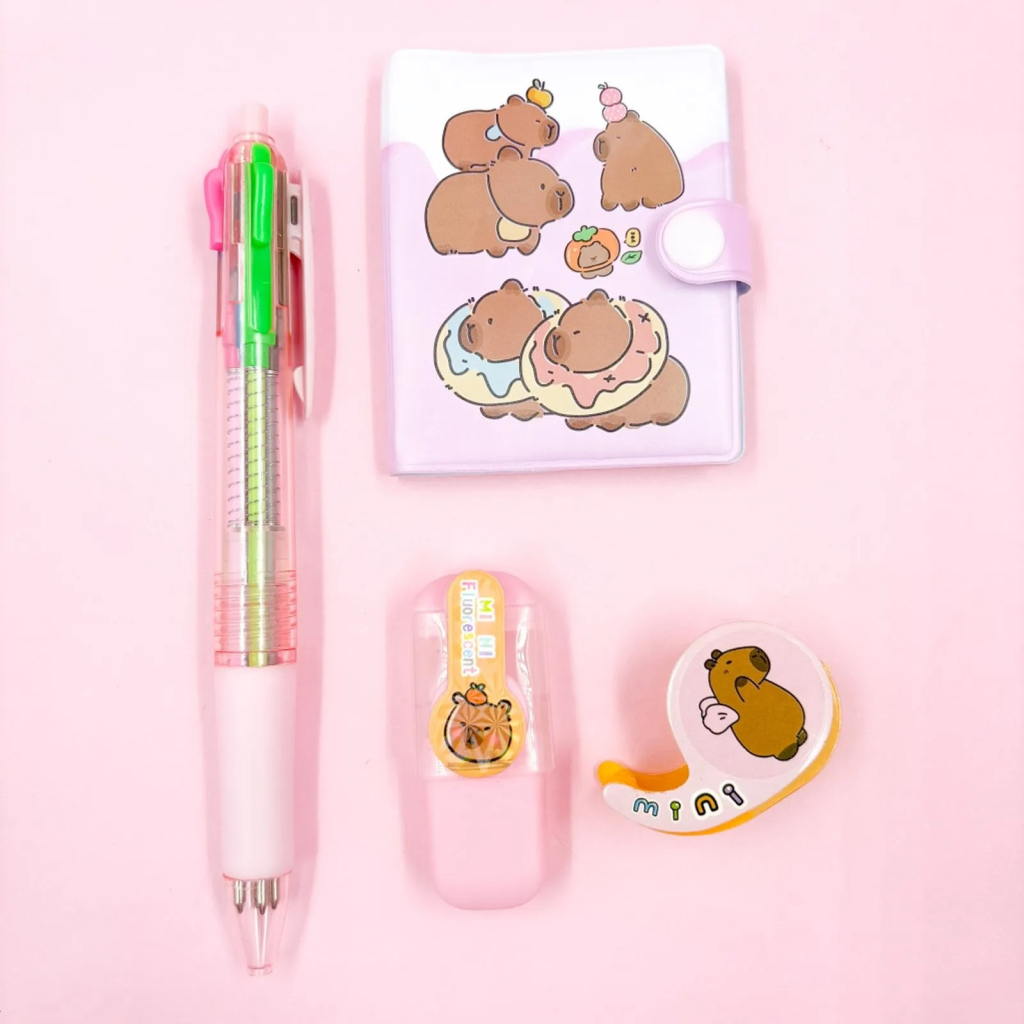 KIT ESCOLAR CAPIVARA - 4 PEÇAS
