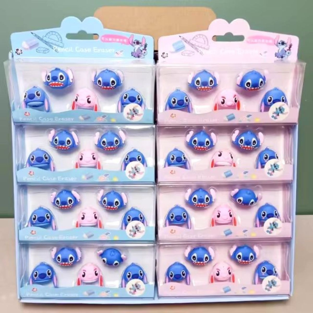 Kit com 5 Borrachas Ponteira Stitch e Angel