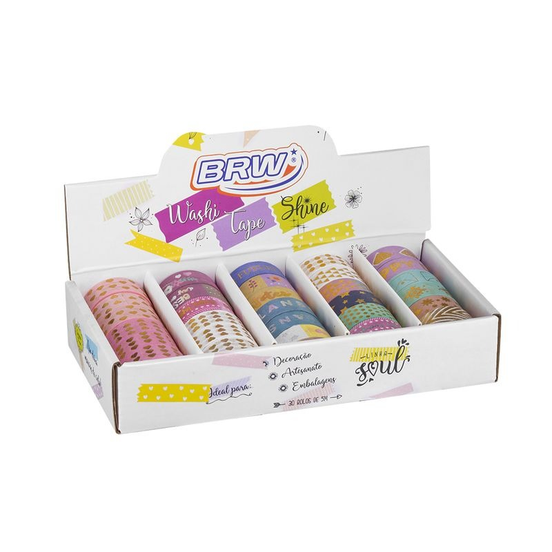 FITA ADESIVA WASHI TAPE - SHINE - 15MMX5M