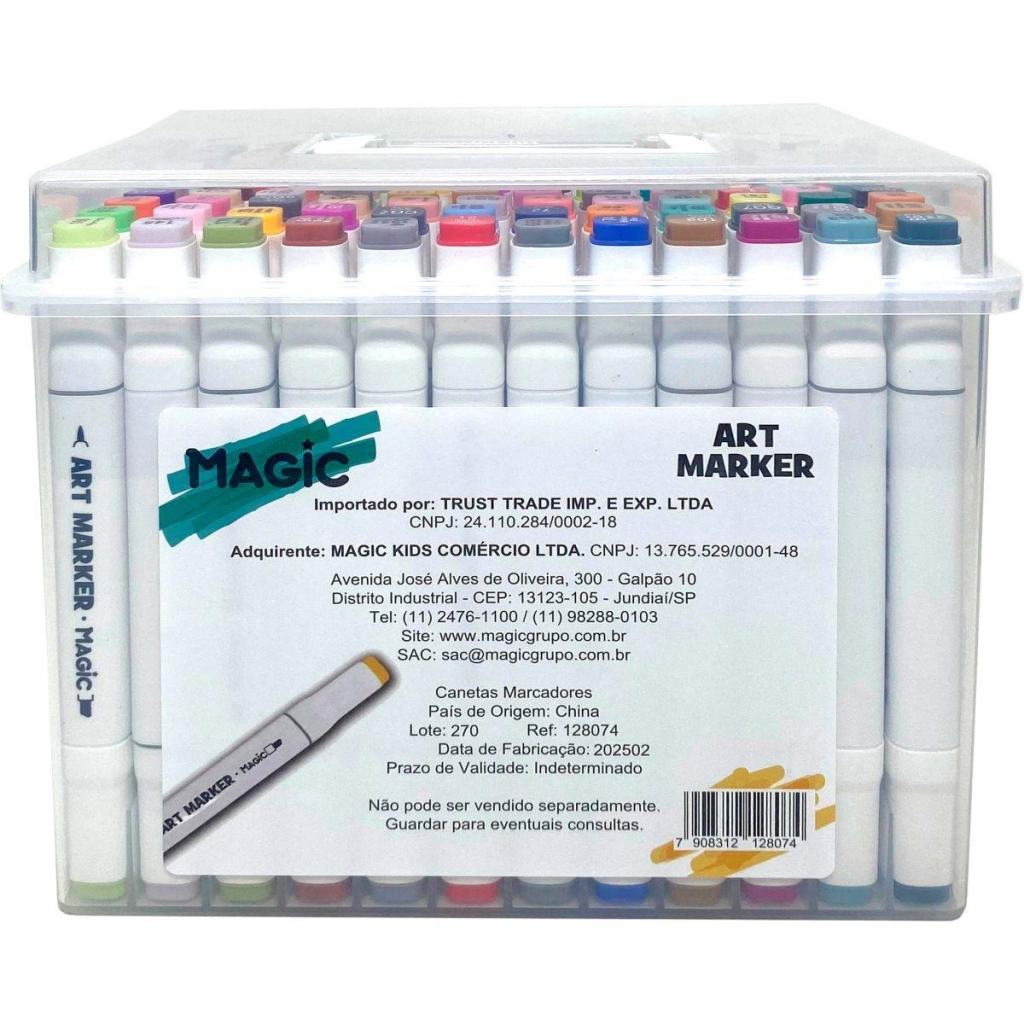 MALETA MARCADOR BRANCO - ART MARKER MAGIC KIDS - 120 CORES