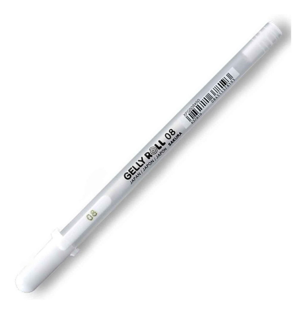 CANETA GEL BRANCA 0.8MM - GELLY ROLL SAKURA JAPONESA