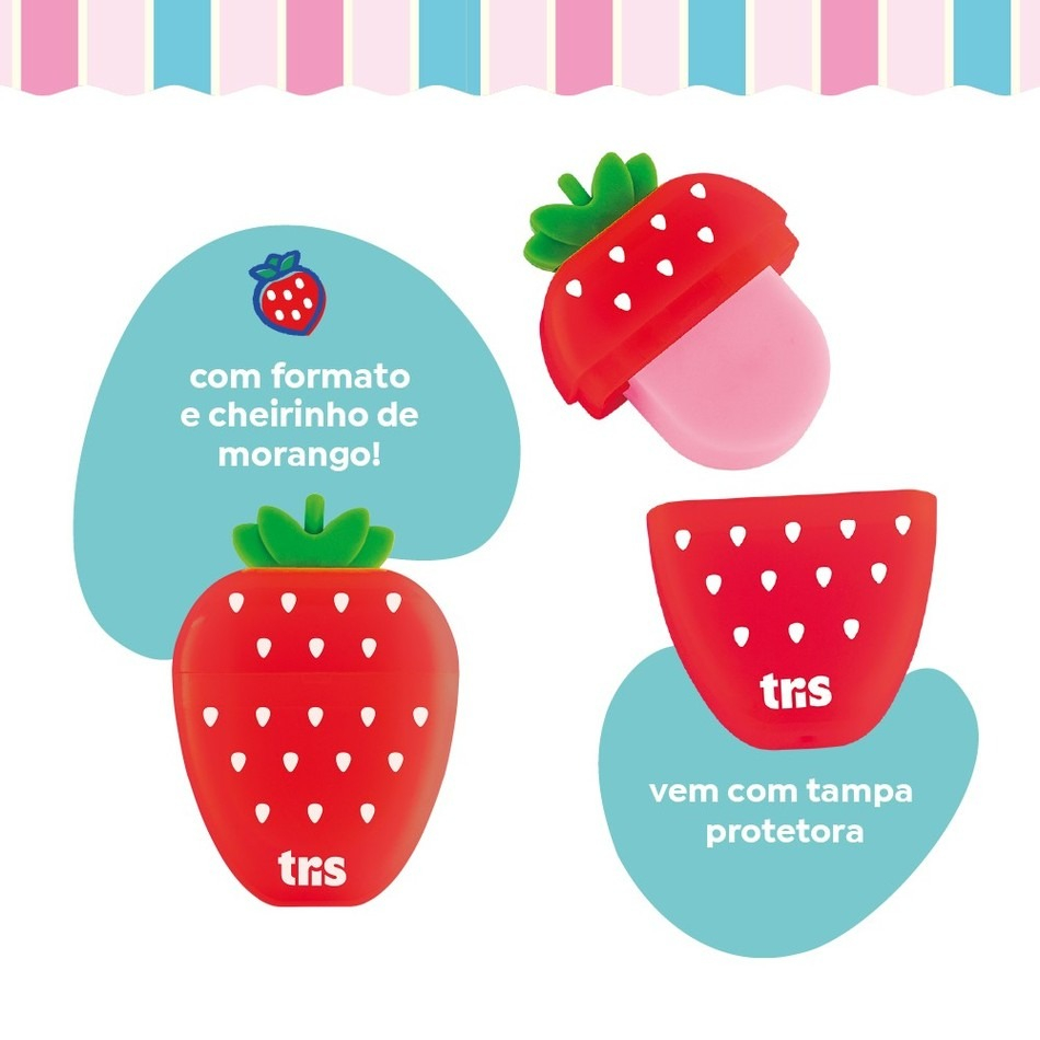 BORRACHA TRIS HOLIC MORANGO