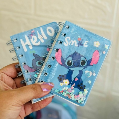 Bloquinho com água e glitter Stitch