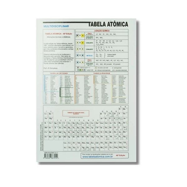 TABELA ATÔMICA (TABELA PERIÓDICA)