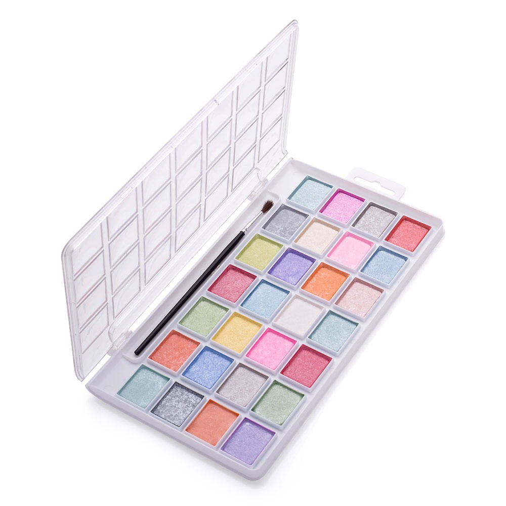 AQUARELA PEROLIZADA PICNIC - 28 CORES - ESTOJO + PINCEL