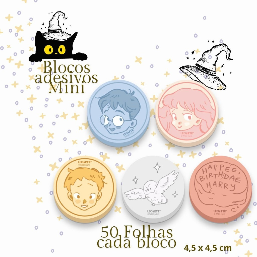 BLOCO ADESIVO MINI COM FORMATO HARRY POTTER
