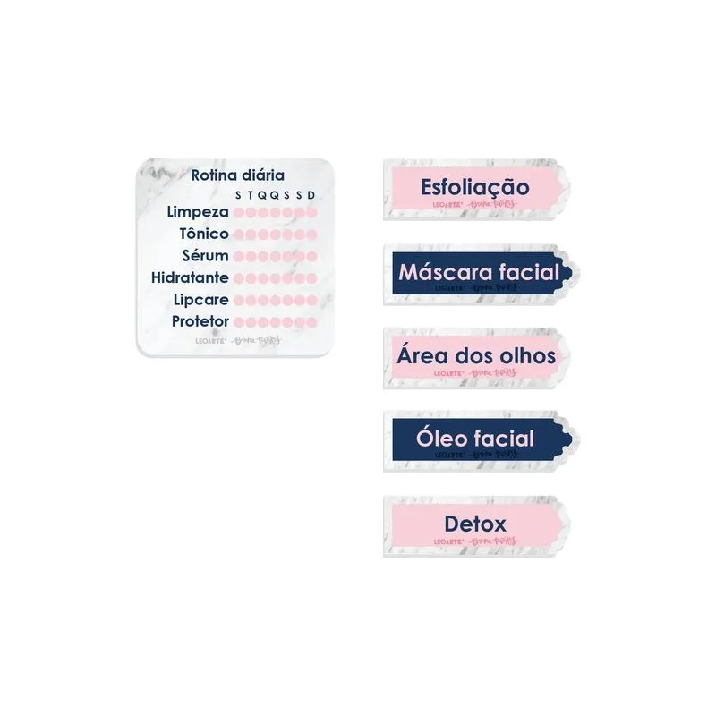 BLOCO ADESIVO ROTINA DE SKINCARE C/ AROMA BRUNA TAVARES - CARTELA C/ 6 BLOCOS