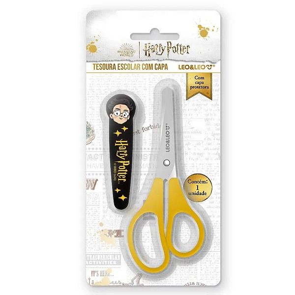 TESOURA ESCOLAR ESTAMPADA COM CAPA HARRY POTTER