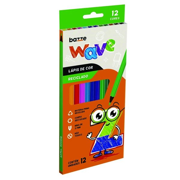 LÁPIS DE COR BAZZE WAVE - 12 CORES