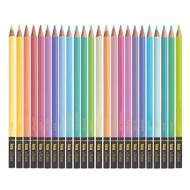 LÁPIS DE COR TRIS VIBES PASTEL - 24 CORES
