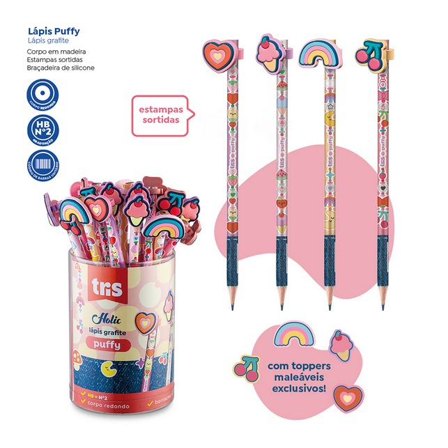 LÁPIS DE ESCREVER TOP TRIS HOLIC PUFFY