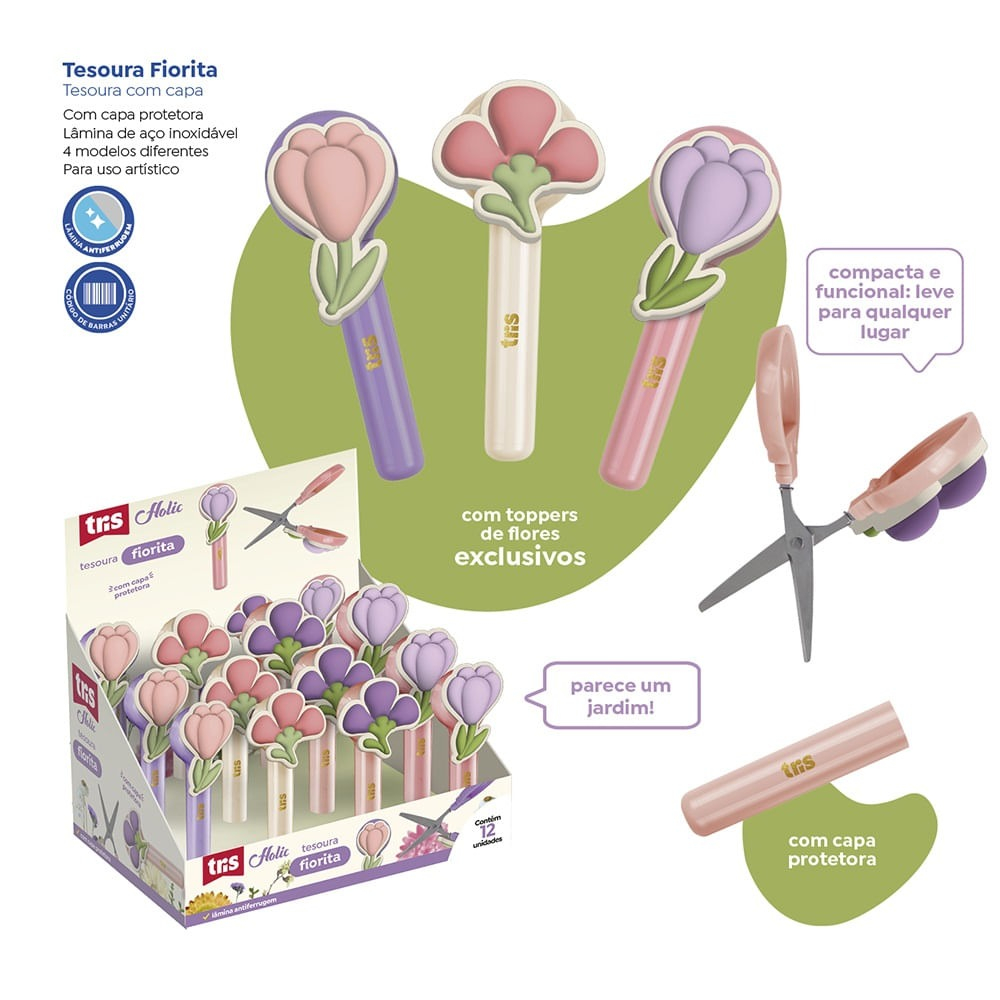 TESOURA CAPA TRIS HOLIC FIORITA