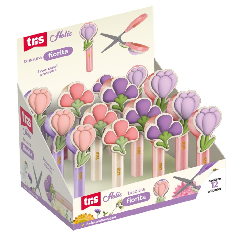 TESOURA CAPA TRIS HOLIC FIORITA