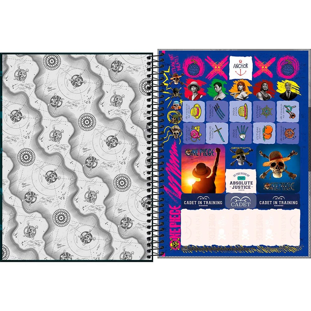 CADERNO UNIVERSITÁRIO ONE PIECE 1M 80F