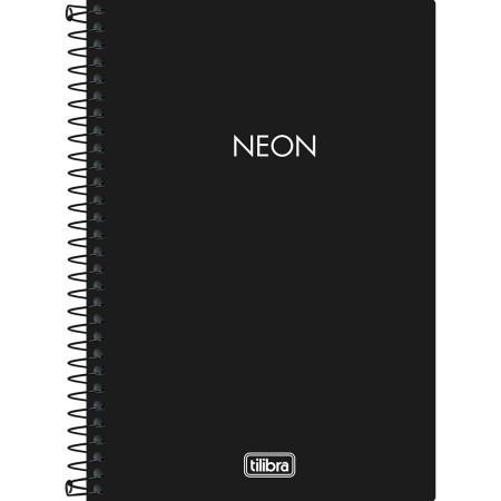 CADERNO UNIVERSITÁRIO NEON PRETO 1M 80F