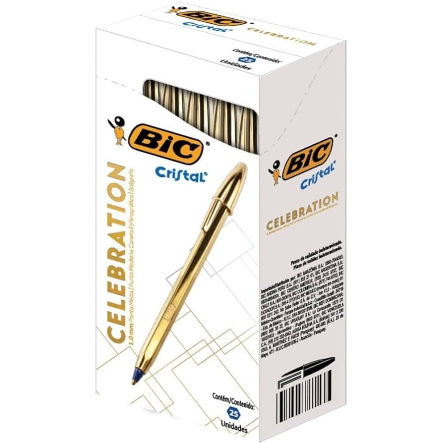 CANETA ESFEROGRÁFICA CRISTAL CELEBRATION DOURADA - BIC