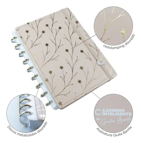 CADERNO INTELIGENTE MISS FLORAL BY GIULIA BENITE - MEDIO