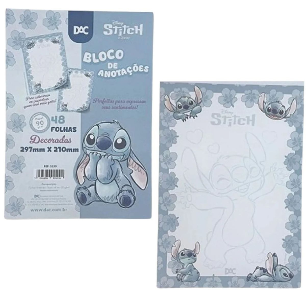 BLOCO PAPEL CARTA STITCH - DAC
