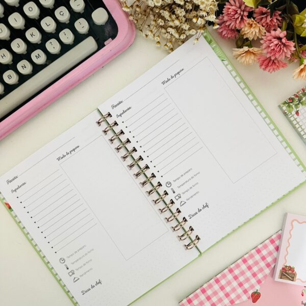 Caderno Minhas Receitas - Morangos