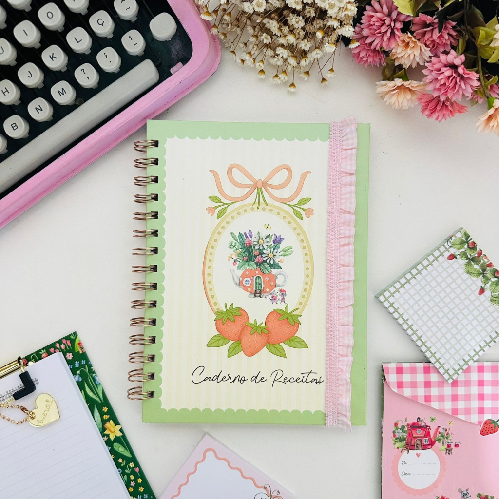 Caderno Minhas Receitas - Morangos