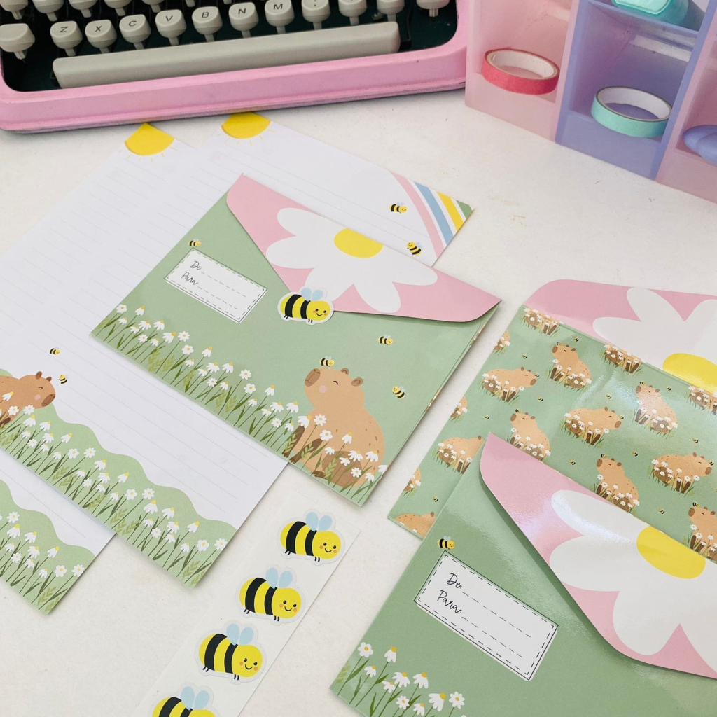 Kit Papeis de Carta com Envelopes La Palomita - Capivaras