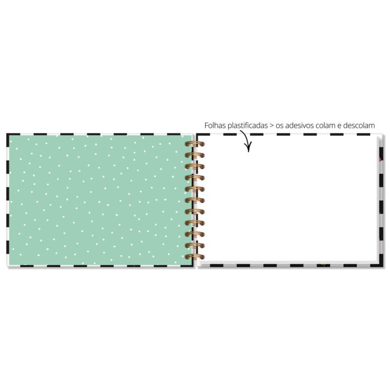 Caderno para adesivos Quadriculado