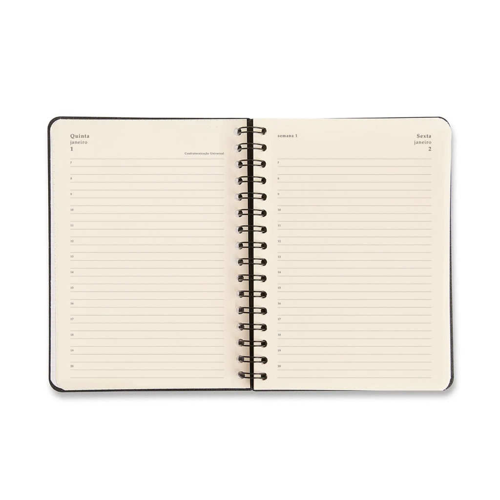 AGENDA PLANNER WIRE-O 2026 JARDIM DIARIA A5 PRETO