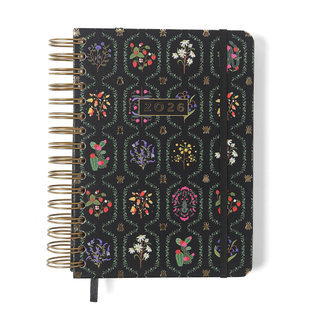 AGENDA PLANNER WIRE-O 2026 JARDIM DIARIA A5 PRETO
