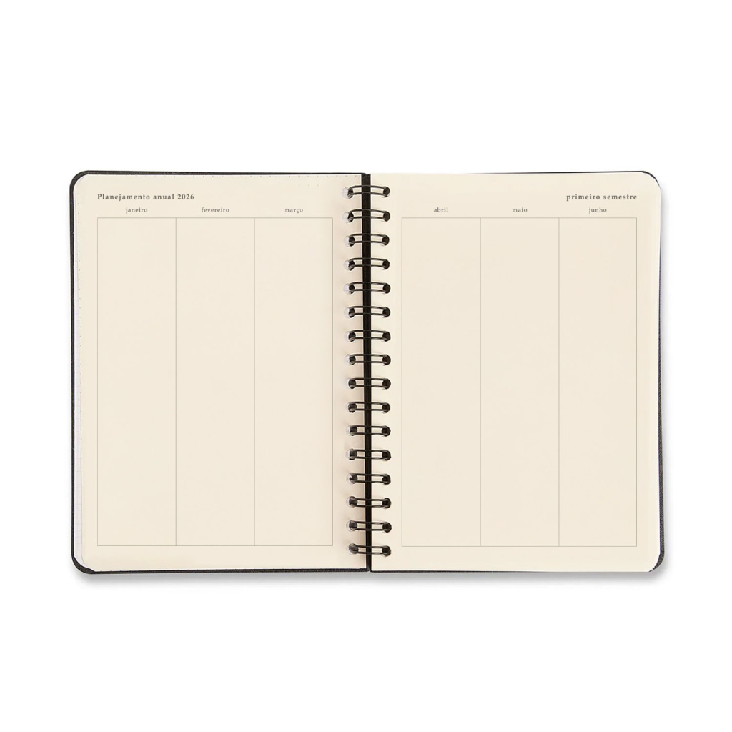 AGENDA PLANNER WIRE-O 2026 JARDIM DIARIA A5 PRETO
