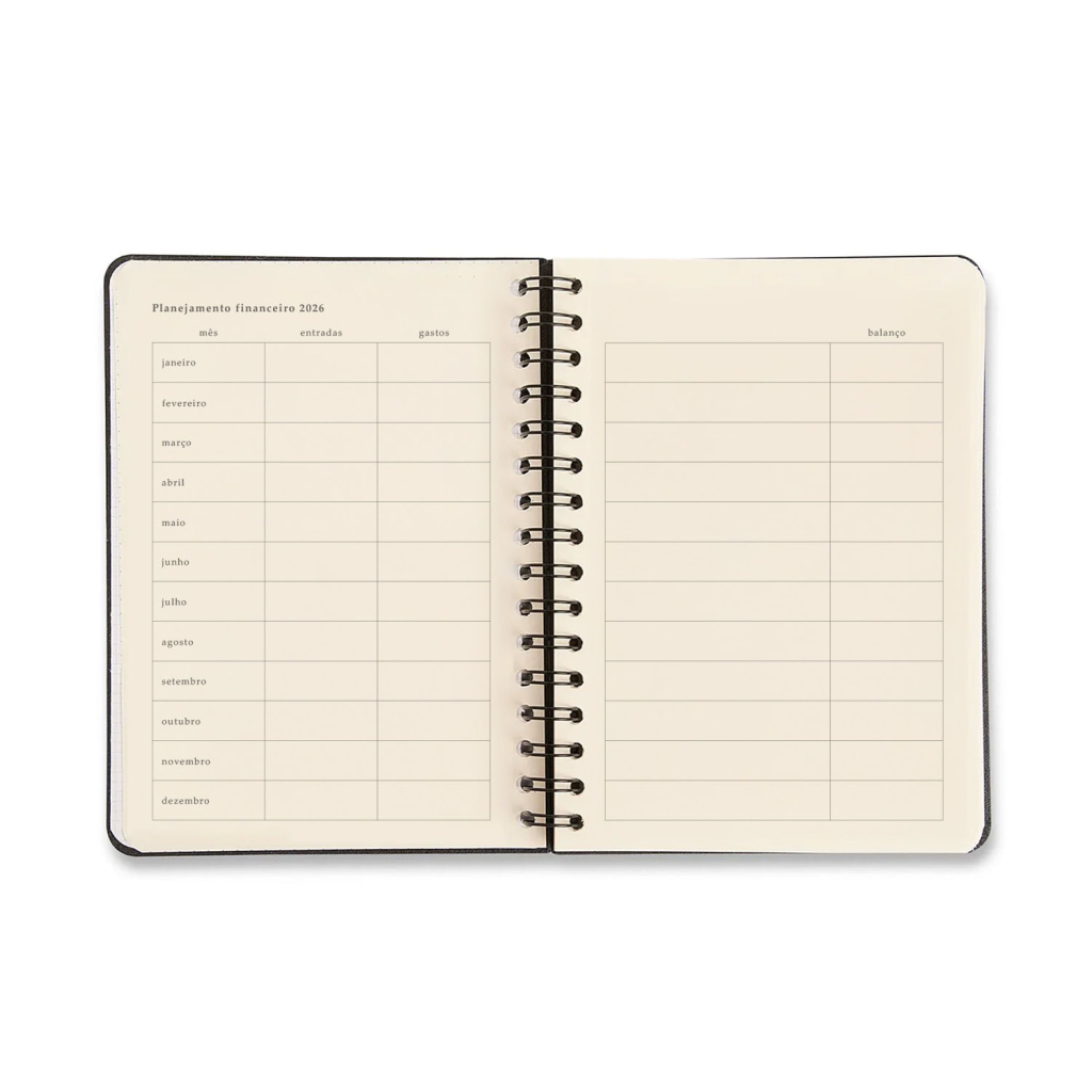 AGENDA PLANNER WIRE-O 2026 ORIGENS DIARIA A5 AQUA AZUL