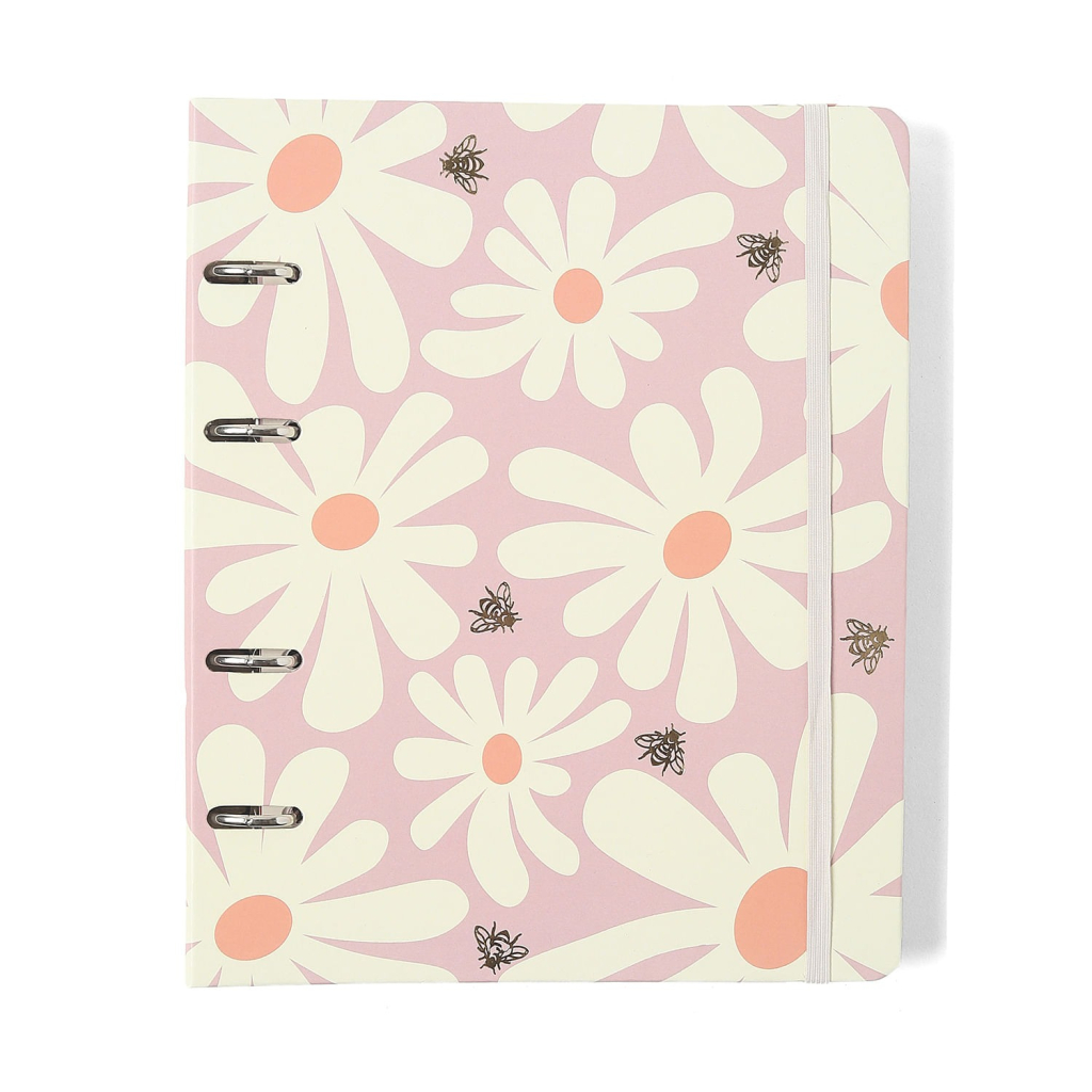 CADERNO CRIATIVO ARGOLADO MELISSA PAUTADO 17X24 PINK BLOOMY
