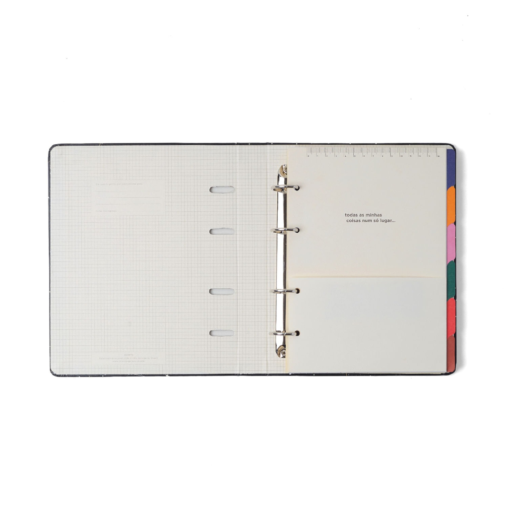 CADERNO CRIATIVO ARGOLADO ORIGENS PAUTADO 17X24 AQUA AZUL