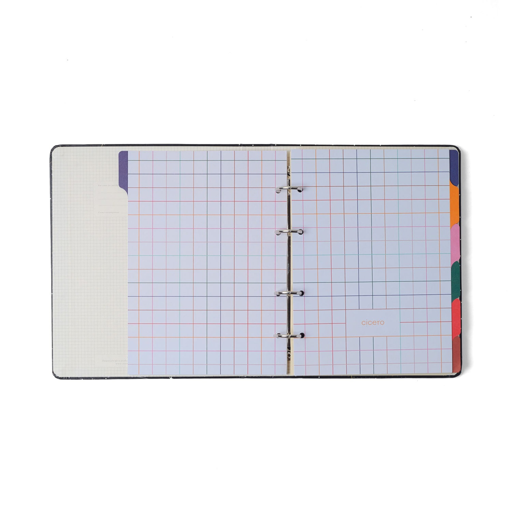 CADERNO CRIATIVO ARGOLADO ORIGENS PAUTADO 17X24 AQUA AZUL