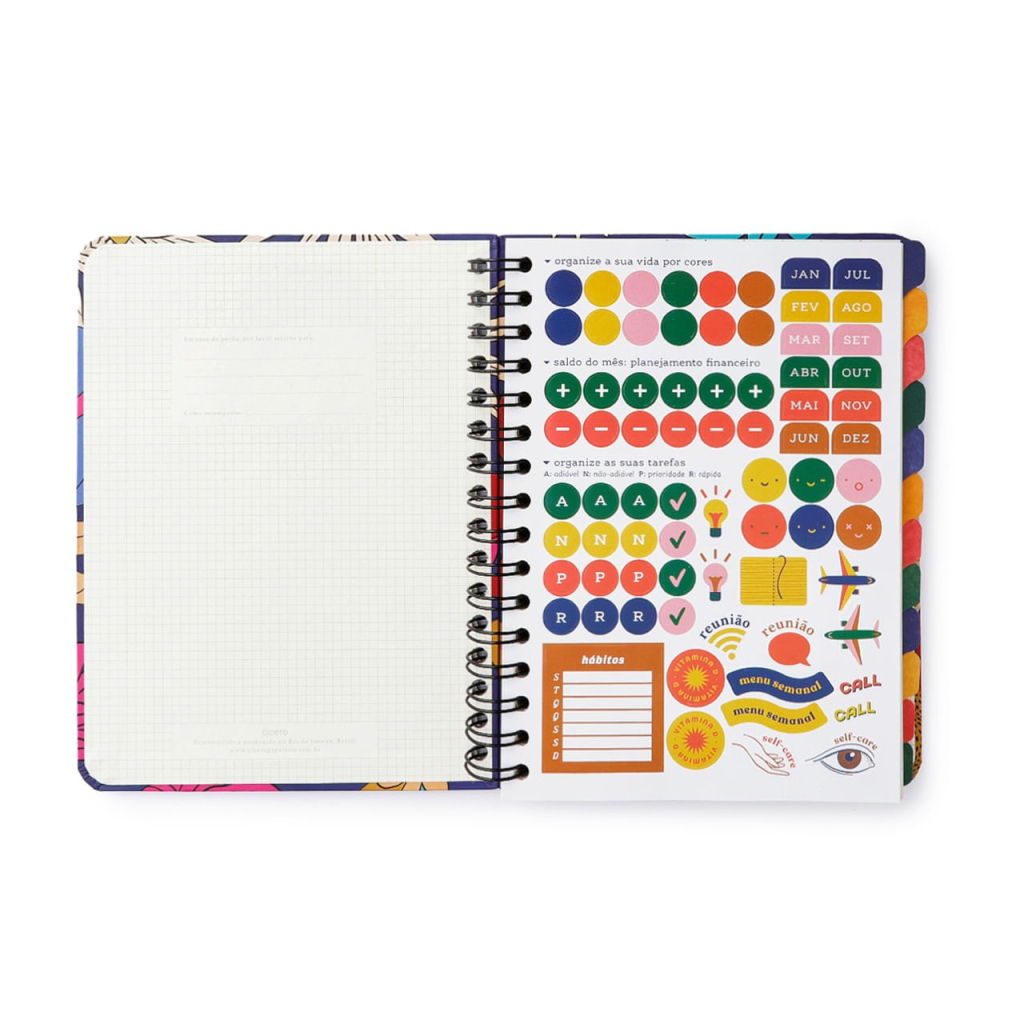 PLANNER PERMANENTE WIRE-O BOSSA NOVA SEMANAL NOTAS A5 BOEMIA